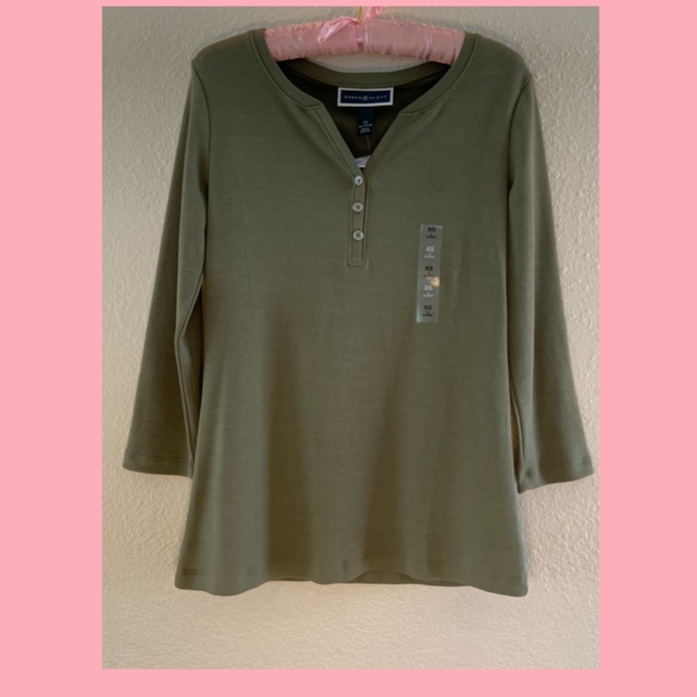 Karen Scott | 3/4 Length Sleeve  | BNWT | XS